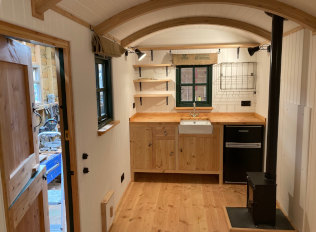 inside shepherds hut