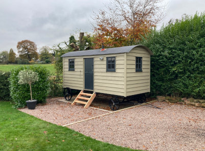 shepherds hut sited